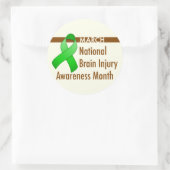 脳損傷認識度月丸ステッカー ラウンドシール (バッグ)