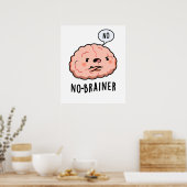 脳構造おもしろいのパンなし ポスター (キッチン)