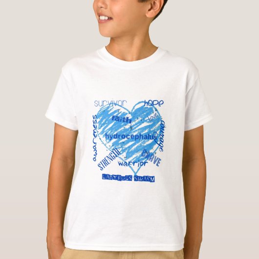 脳水腫の認識度のてんとう虫の群れ Tシャツ (正面)