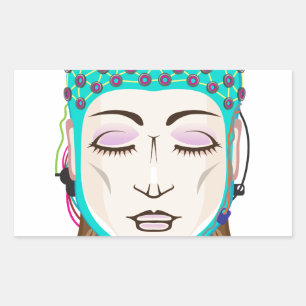 脳波デバイス心読の走査脳信号 長方形シール