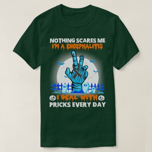 脳炎認識度何も私ハッピーハル怖い Tシャツ (デザイン正面)