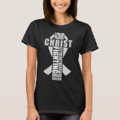 脳癌クリスチャン私はすべての事をすることができる Tシャツ (正面)