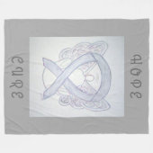 脳癌グレー認識度リボンエンジェルブランケット フリースブランケット (正面(横))