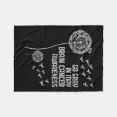 脳癌認識度シャツ衣服グレーファイト脳 フリースブランケット (正面(横))