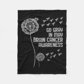 脳癌認識度シャツ衣服グレーファイト脳 フリースブランケット (正面)