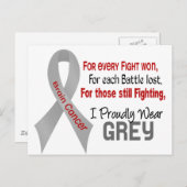 脳癌For Every.....I誇らしげに衣服灰色1 ポストカード (正面/裏面)