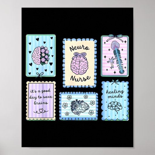 脳神経外科看護師スタンプ作業 脳神経外科ICUチーム ポスター (正面)