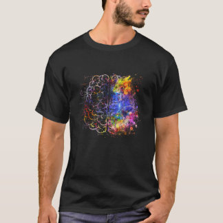脳科学カラフル芸術マインドユニークセット科学 Tシャツ