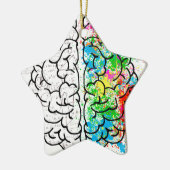 脳精神心理学アイディアハート セラミックオーナメント (左)