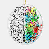 脳精神心理学アイディアハート セラミックオーナメント (左)