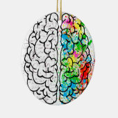 脳精神心理学アイディアハート セラミックオーナメント (右)