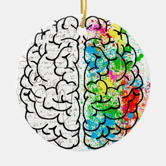 脳精神心理学アイディアハート セラミックオーナメント (正面)