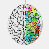 脳精神心理学アイディアハート セラミックオーナメント (左)