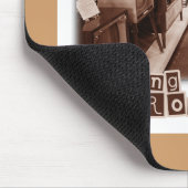 脳腐敗おもしろいおもしろいレトロ写真スローガン マウスパッド (コーナー)