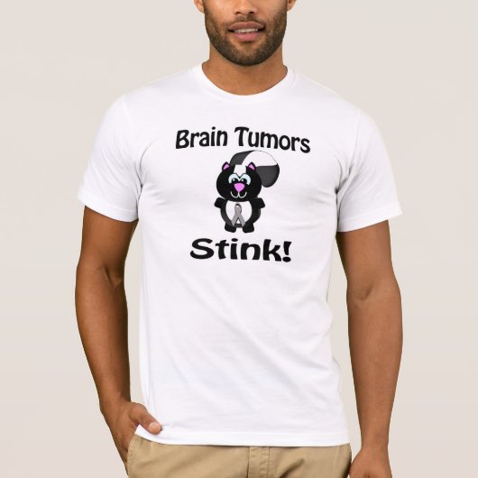 脳腫瘍がスカンク認識度デザイン Tシャツ (正面)