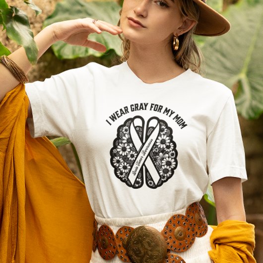 脳腫瘍が母親のがん生存者への贈り物を待つ Tシャツ