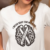 脳腫瘍が母親のがん生存者への贈り物を待つ Tシャツ