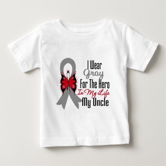 脳腫瘍のリボンの英雄私の叔父さん ベビーTシャツ (正面)