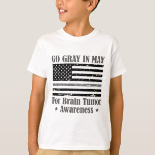 脳腫瘍の可能性がある灰色の認識度がん希望グレー Tシャツ