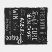 脳腫瘍の戦士毛布 フリースブランケット (正面(横))