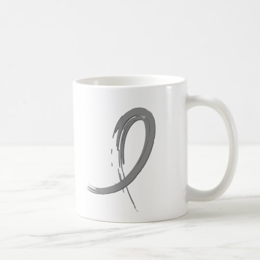 脳腫瘍の灰色のリボンA4 コーヒーマグカップ (右)