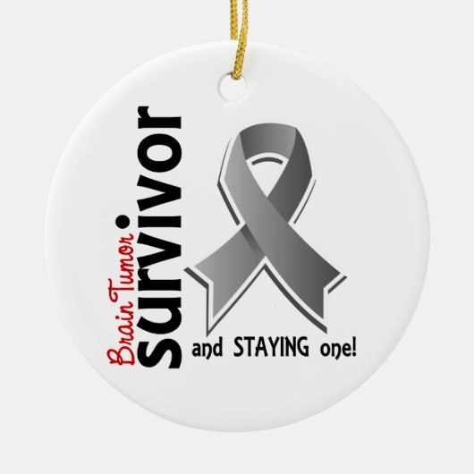 脳腫瘍の生存者19 セラミックオーナメント (正面)