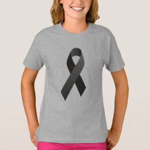 脳腫瘍の認識度の前部または背部プリント Tシャツ