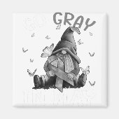 脳腫瘍の認識度灰色 マグネット (正面)