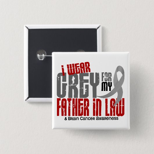 脳腫瘍私は私の義父6.2のための灰色を身に着けています 缶バッジ (正面&裏面)