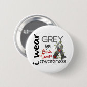 脳腫瘍私は認識度43のための灰色を身に着けています 缶バッジ (正面&裏面)
