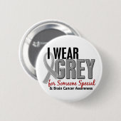 脳腫瘍私は誰かのための灰色を特別な10身に着けています 缶バッジ (正面&裏面)