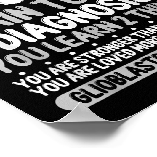 脳腫瘍認識度グレーリボングリア芽細胞腫 ポスター (角)