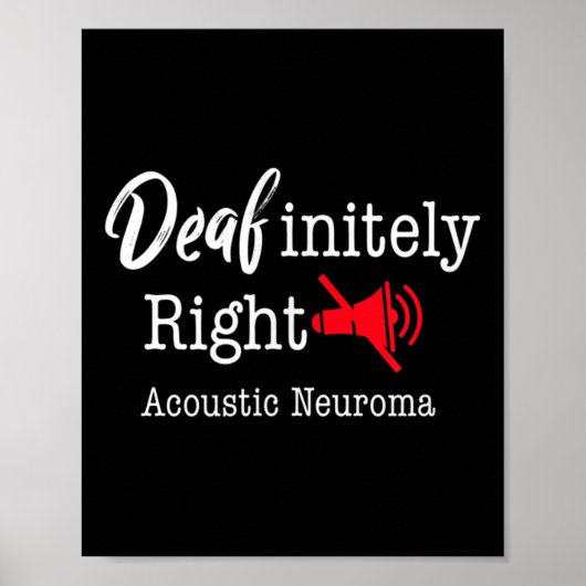 脳腫瘍認識度グレーリボンDeafinitially Righ ポスター (正面)