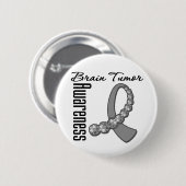 脳腫瘍認識度宝石リボン 缶バッジ (正面&裏面)