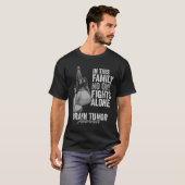 脳腫瘍認識度月ボクシング手袋グレイ缶 Tシャツ (正面フル)