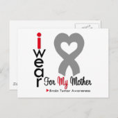 脳腫瘍 母のためにグレーのリボンを身に着ける ポストカード (正面/裏面)