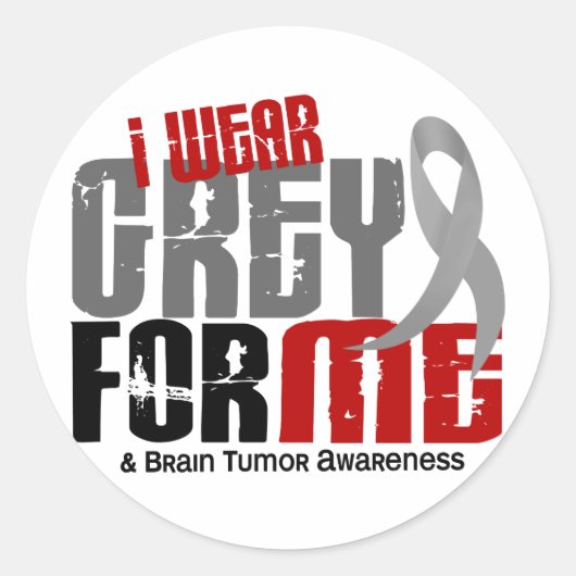 脳腫瘍I衣服グレーfor Me 6.2 ラウンドシール (正面)
