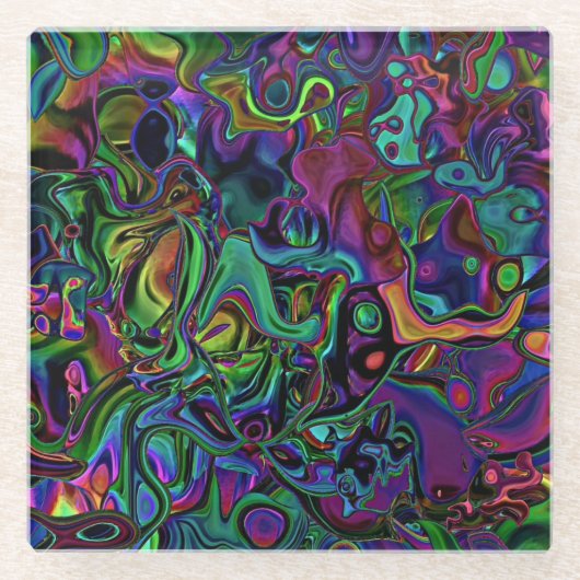 脳融解 ガラスコースター (正面)