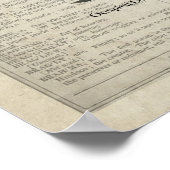 脳解剖学ブルーフローラ辞書アート ポスター (角)