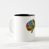 脳部外科医神経外科医のグラフ ツートーンマグカップ (正面左)