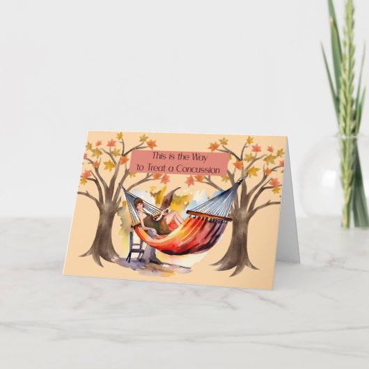 脳震盪すぐカードの女性 サンキューカード (正面)