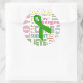 脳震盪グリーンリボンインスピレーションのシール ラウンドシール (バッグ)