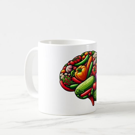 脳食 コーヒーマグカップ (正面左)