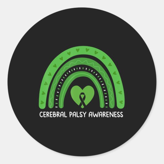 脳麻痺認識度月レトロレインボーブレイン ラウンドシール (正面)