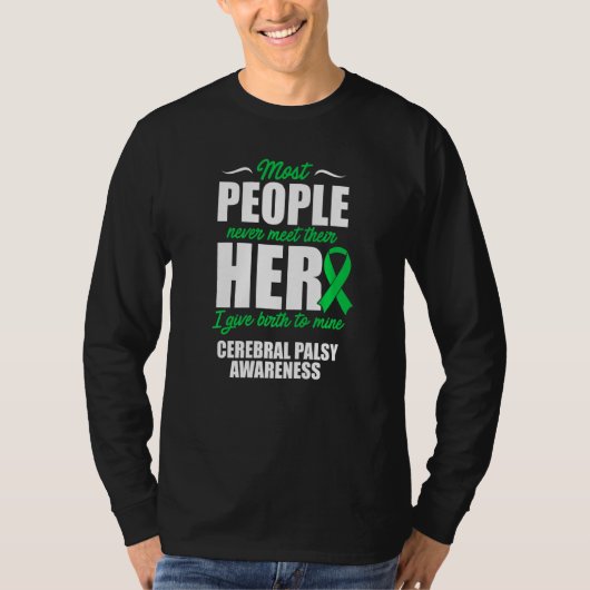 脳麻痺Cp認識度ヒーローウォリアー生存者 Tシャツ (正面)