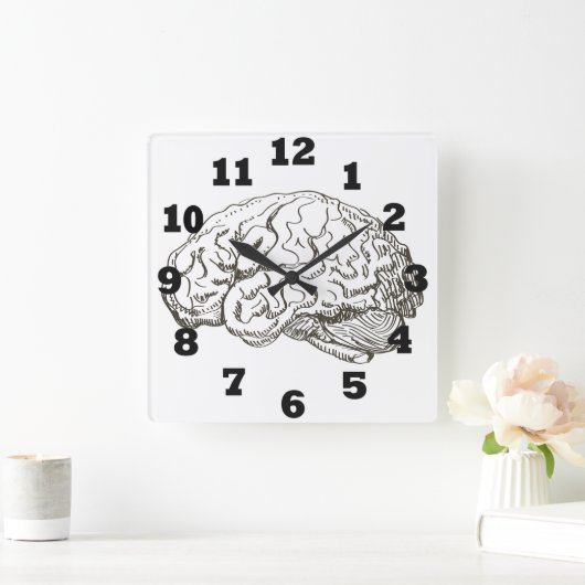 脳 スクエア壁時計 (ホーム)