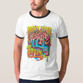 脳Tシャツ グラフィティスタイル 刺激的なTシャツ Tシャツ