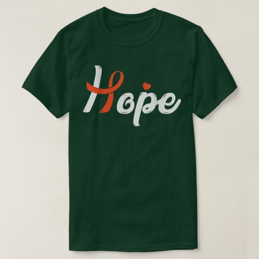 腎がんががんリボンと闘う Tシャツ (デザイン正面)