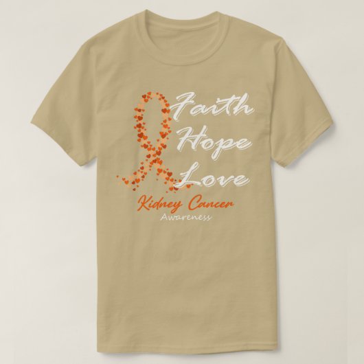 腎がんの認知信仰このFaへの愛を願う Tシャツ (デザイン正面)