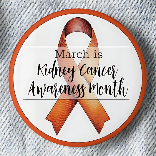 腎がんの認知月間3月 缶バッジ